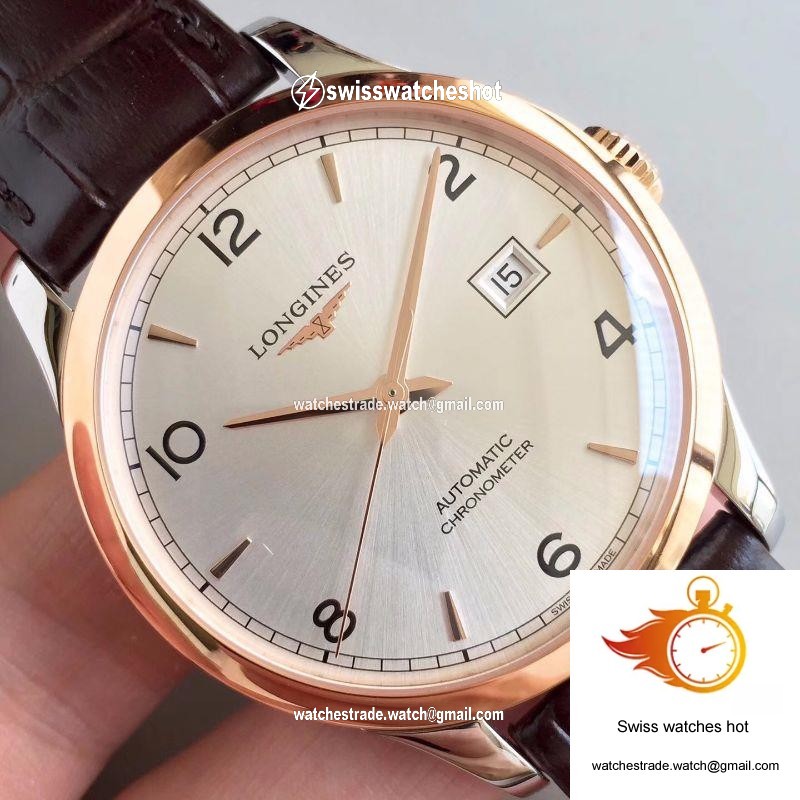 Longines Record L2.820.4.76.2 18K Rose Gold Silver Dial 4
