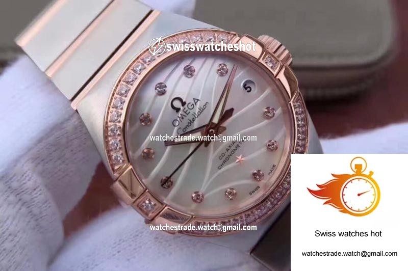 Omega Constellation Double Eagle Lady Pink Mother-Of-Pearl Dial 27MM 3S Factory 4