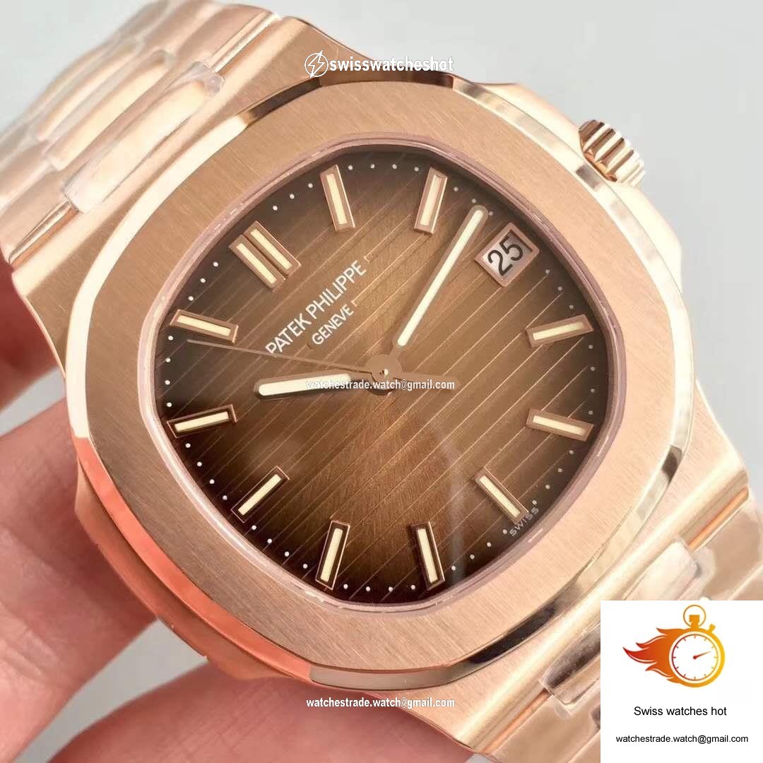 Patek Philippe Nautilus 5711/1R-001 PF Factory Rose Gold Chocolate Dial 4