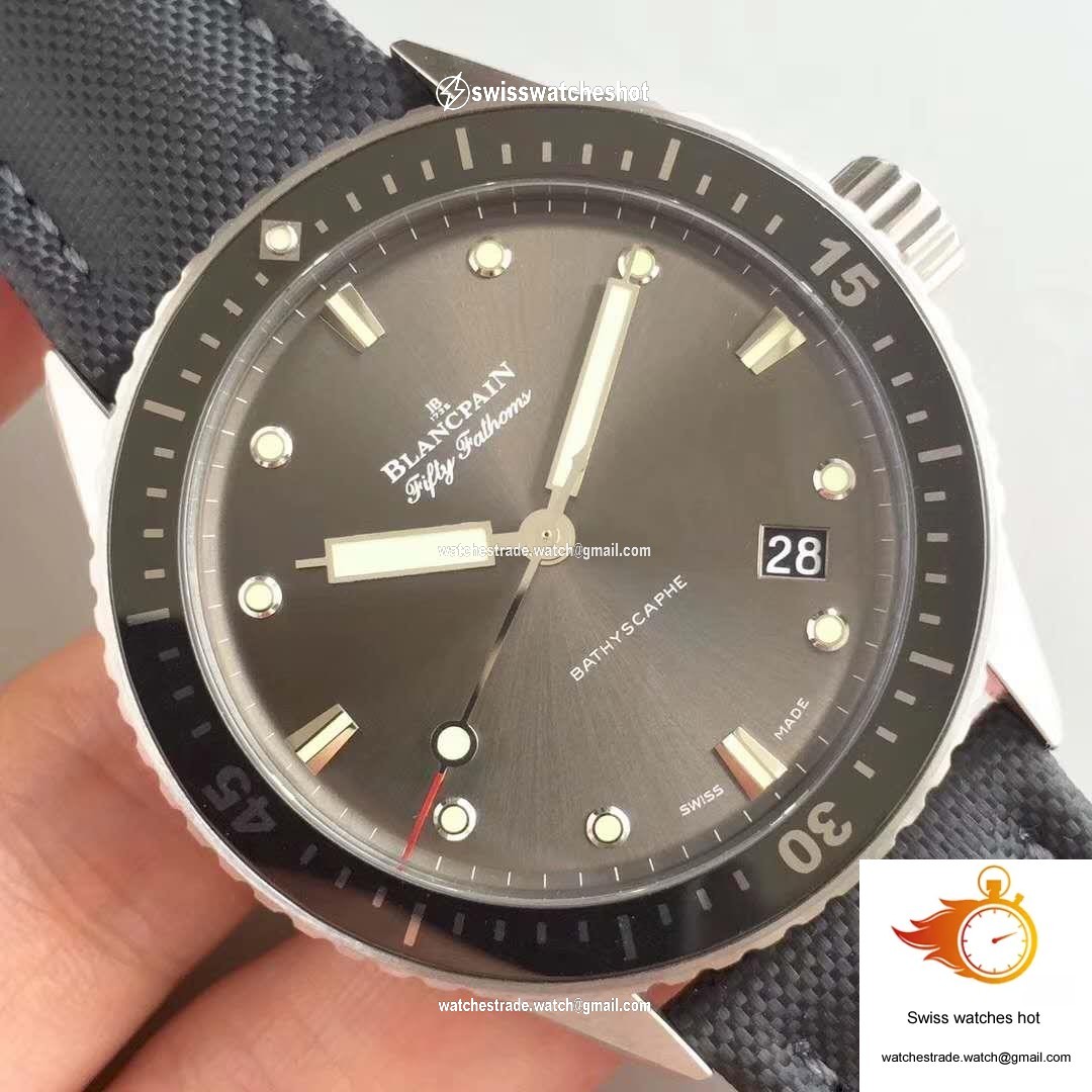 Blancpain Fifty Fathoms Bathyscaphe 5000-1110-B52A ZF Factory Meteor Grey Dial 4