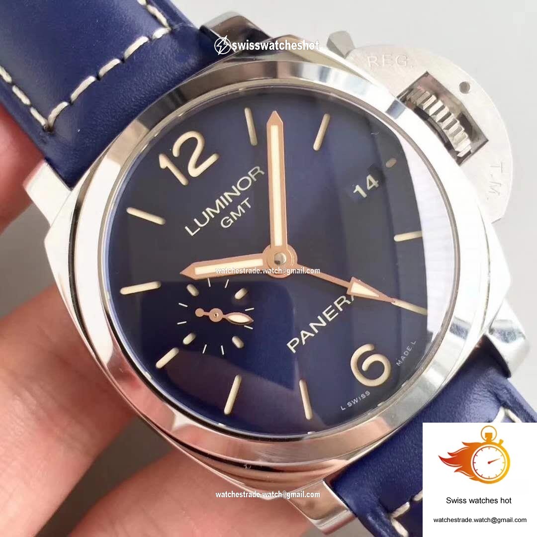 Panerai Luminor 1950 3 Days GMT Acciaio PAM688 VS Factory V2 Blue Dial 4