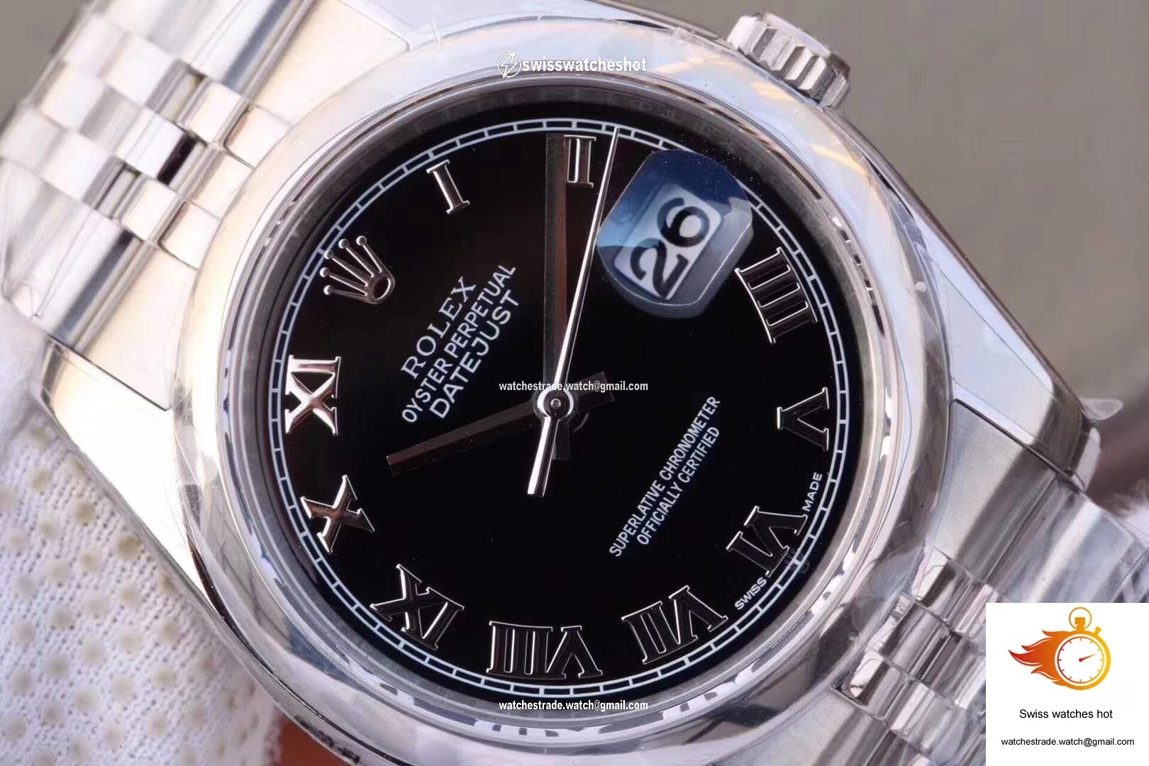 Rolex Datejust 116234 36mm AR Factory Black Dial Rome Time Scale 4