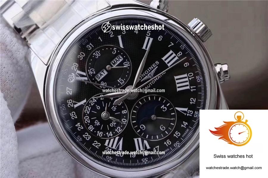 Longines Conquest Classic Chronograph Moonphase Black Dial 4