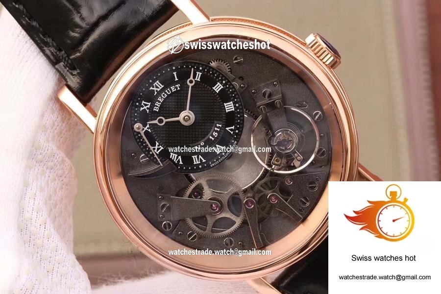 Breguet Tradition 7027 7027BR/R9/9V6 Rose Gold Grey Skeleton Dial 4