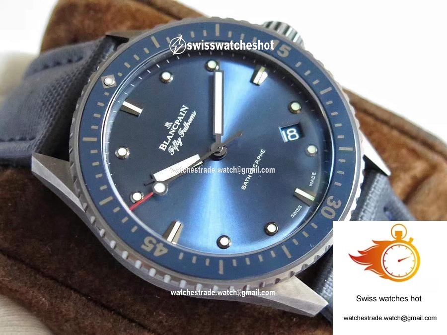 Blancpain Fifty Fathoms Bathyscaphe 5000-0240-O52A ZF Factory Blue Dial 4