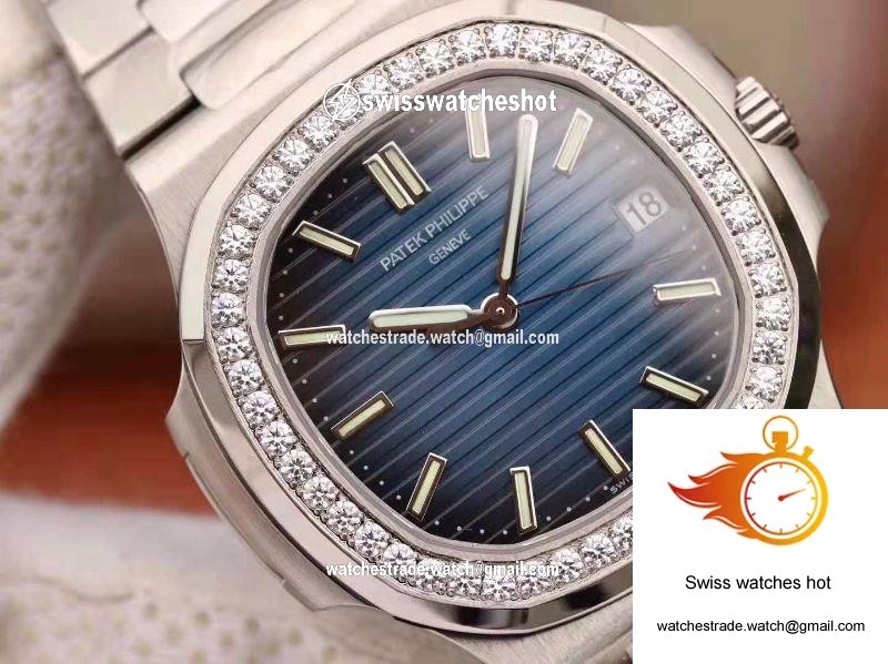 Patek Philippe Nautilus 5711 PF Factory Diamond Bezel Blue Dial 4