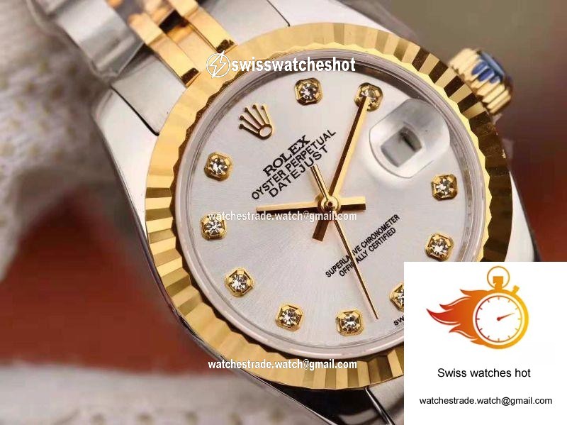 Rolex Lady Datejust 18K Gold 28MM Silver Dial 4