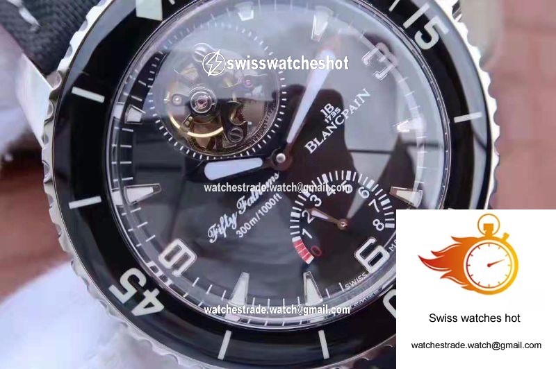 Blancpain Fifty Fathoms Tourbillon 8 Days 5025-1530-52A Black Dial 4