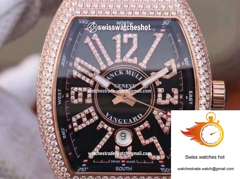 Franck Muller Vanguard 18K Rose Gold V45.SC.DT.D.NBR.CD.5N.NR Black Dial 4