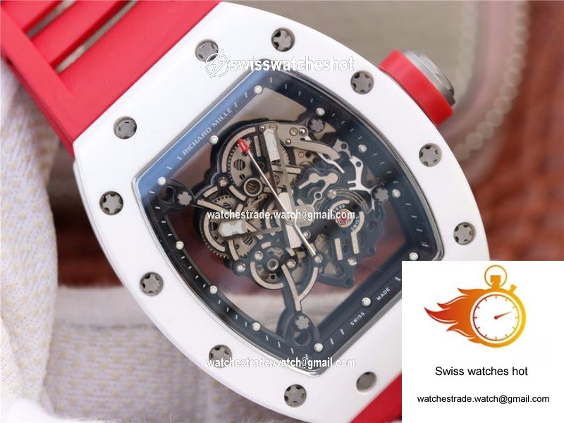 Richard Mille RM055 Red Strap KV Factory Skeleton Dial 4