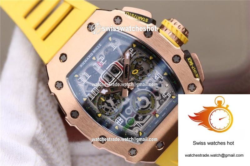 Richard Mille RM11-03 KV Factory Rose Gold Skeleton Dial 4