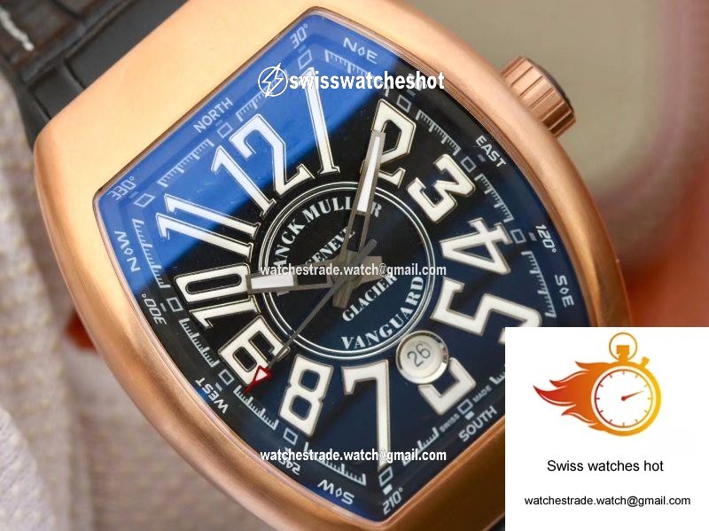 Franck Muller Vanguard V45-02 18K Rose Gold Black Dial 4