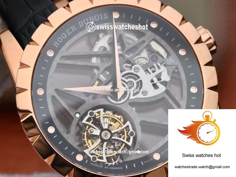 Roger Dubuis Excalibur Skeleton Flying Tourbillon RDDBEX0392 Grey Skeleton Dial 4