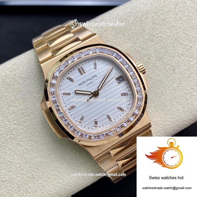 Patek Philippe Nautilus PPF Factory Rose Gold White Dial 5