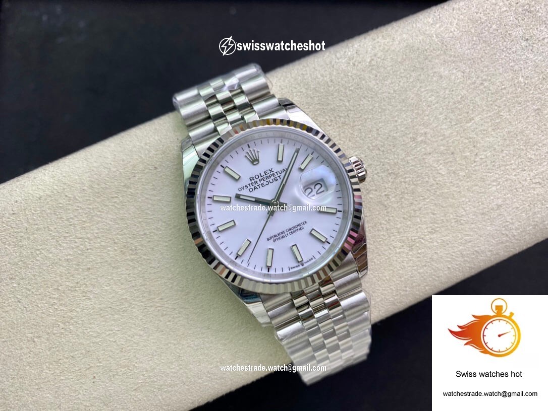 Rolex Datejust 36MM EW Factory Stainless Steel White Dial 5