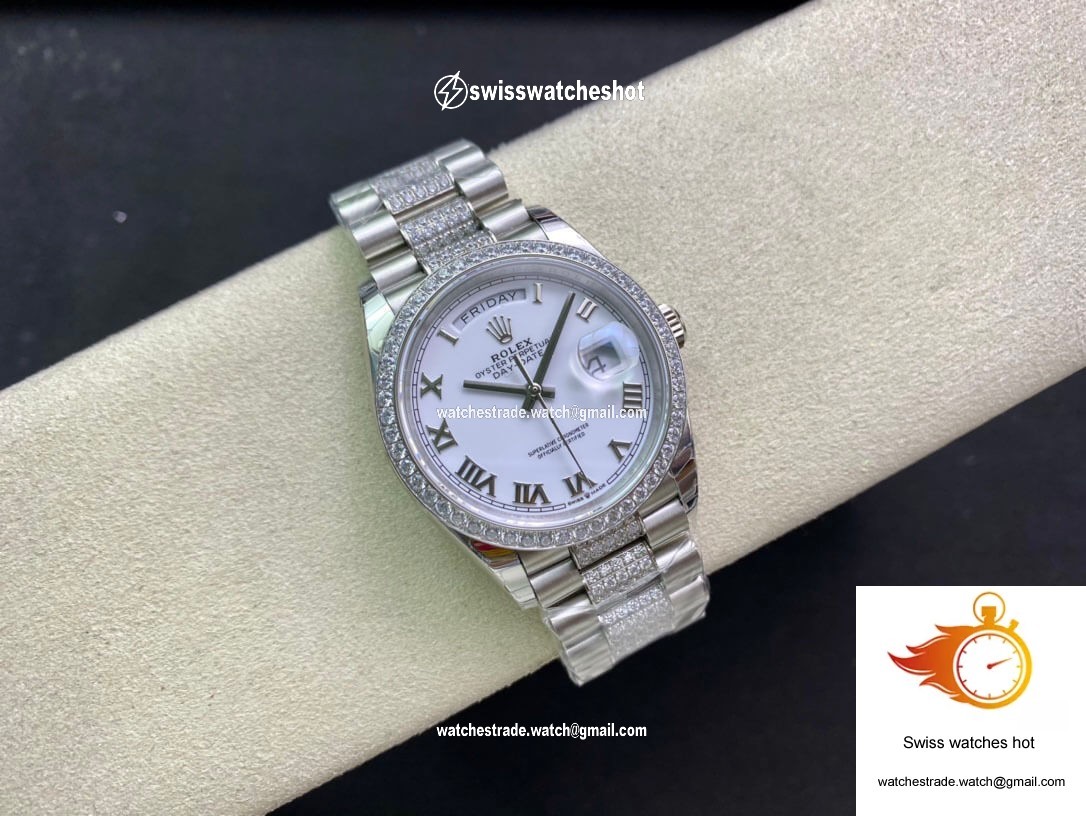 Rolex Day Date M128349RBR-0026 EW Factory Diamond-Set Bezel 5