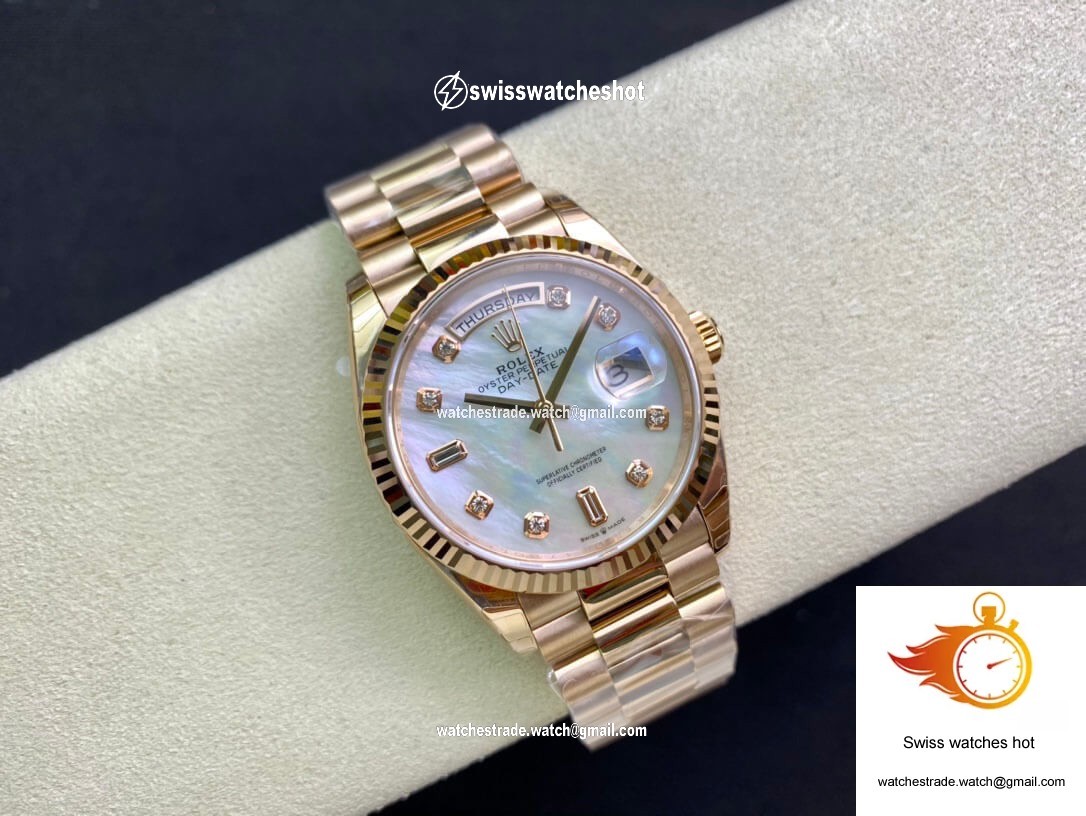 Rolex Day Date M128235-0029 EW Factory White Mother-Of-Pearl Dial 5