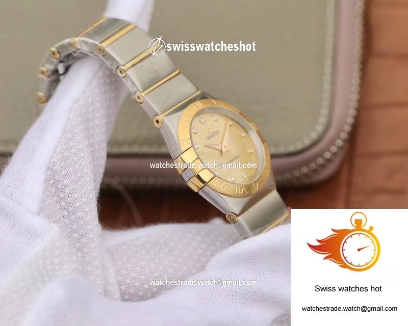 Omega Constellation Ladies 27mm TW Factory Gold Dial 5