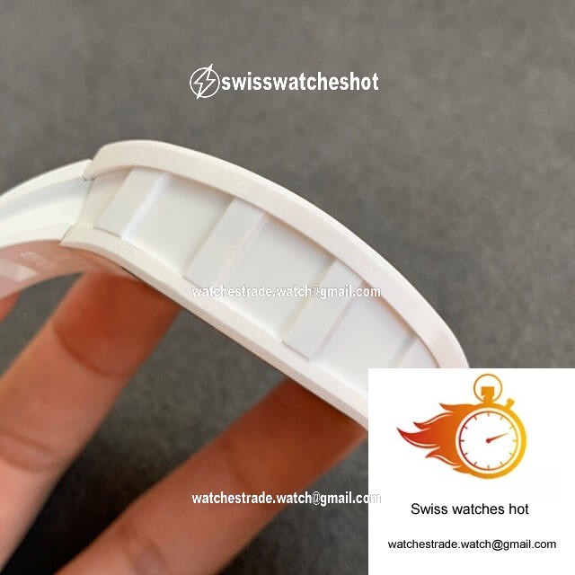 Richard Mille RM055 KV Factory V2 White Ceramic Case Rubber Strap 5