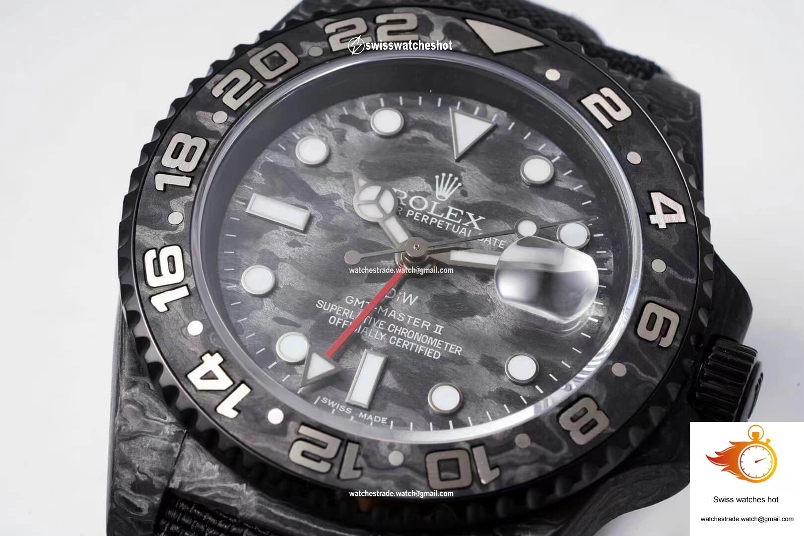 Rolex GMT-MASTER II Diw Carbon Fiber Black Fabric Strap 5