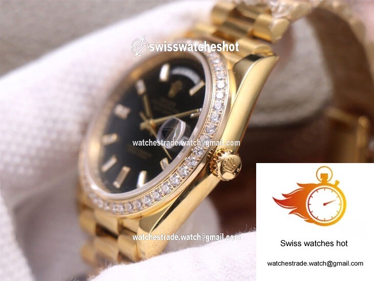 Rolex Day-Date M228348RBR-0001 EW Factory Yellow Gold Black Dial 5