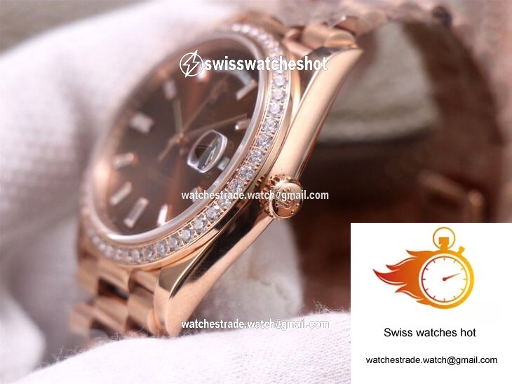 Rolex Day-Date M228345RBR-0006 EW Factory Diamond Chocolate Color Dial 5