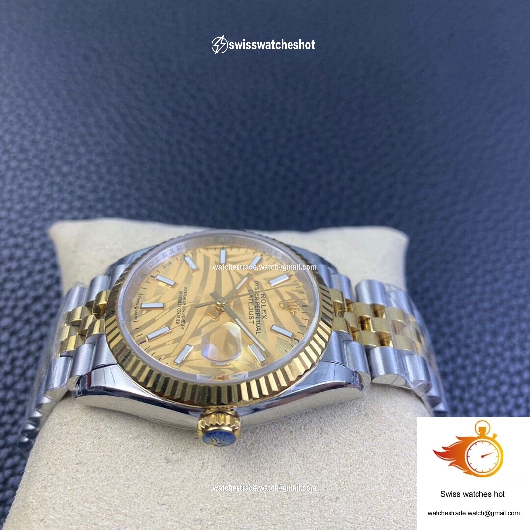 Rolex Datejust M126233-0037 EW Factory Golden Palm Leaf Pattern Dial 5