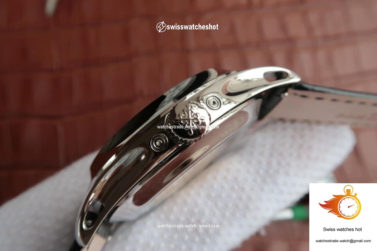Patek Philippe Annual Calendar 5205R-001 KM Factory Black Dial Cowhide Strap 5