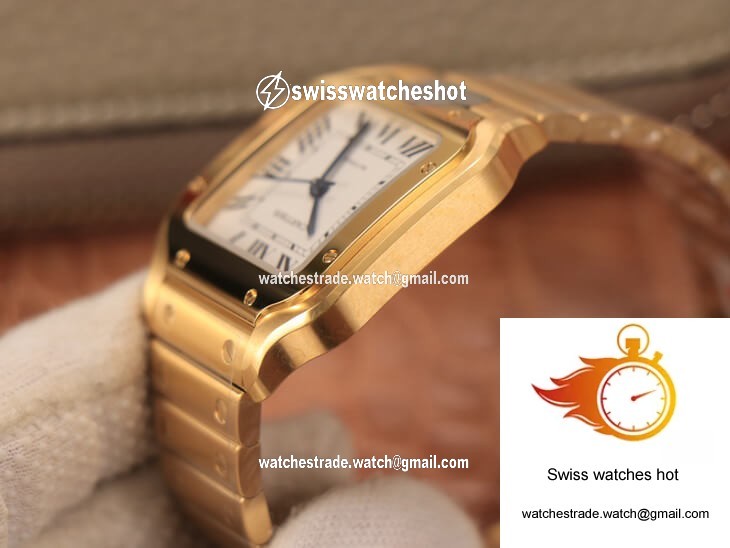 Cartier De Santos WSSA0010 BV Factory 18K Gold White Dial 5
