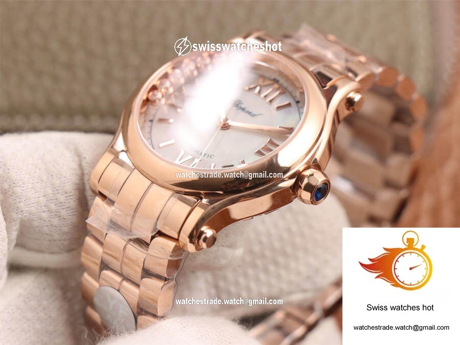 Chopard Happy Sport 274808-5002 YF Factory White Dial Rose Gold 5
