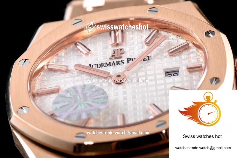Audemars Piguet Royal Oak Quartz 67650OR.OO.1261OR.01 JF Factory White Dial 5