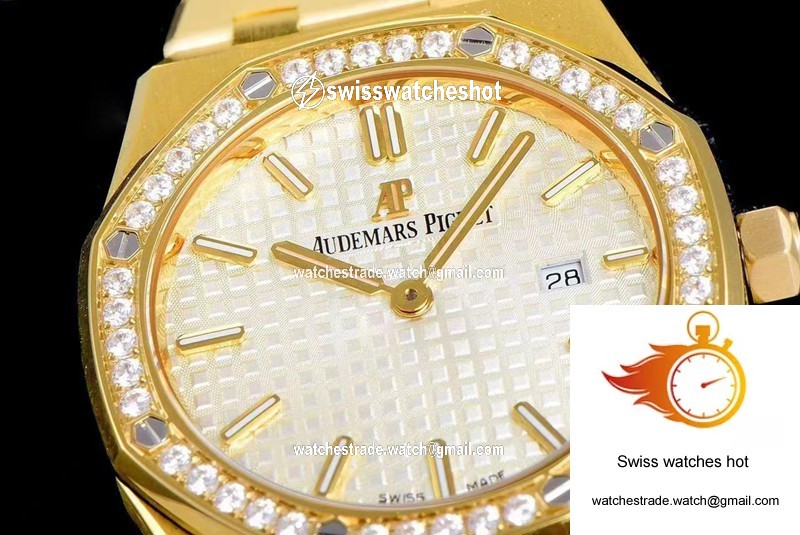 Audemars Piguet Royal Oak Quartz 67651BA.ZZ.1261BA.01 JF Factory Yellow Gold Diamond 5