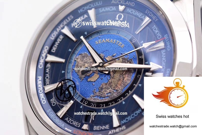Omega Seamaster Aqua Terra GMT Worldtimer 220.12.43.22.03.001 VS Factory Blue Dial 5