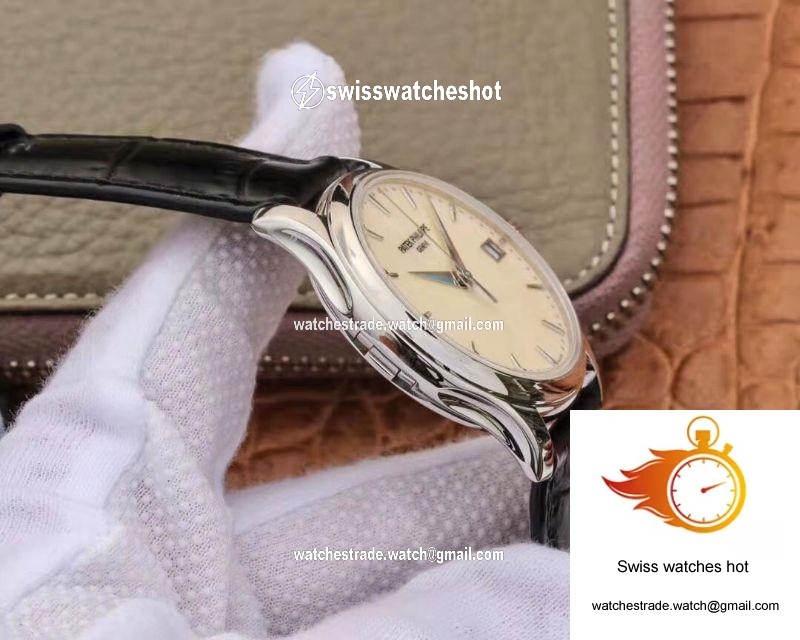 ZF Factory Patek Philippe Calatrava Automatic Date White Dial Watch 5227 Flip Back Version 5