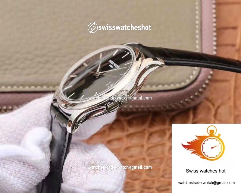 ZF Factory Patek Philippe Calatrava Automatic Date Black Dial Watch 5227G-010 Flip Back Version 5