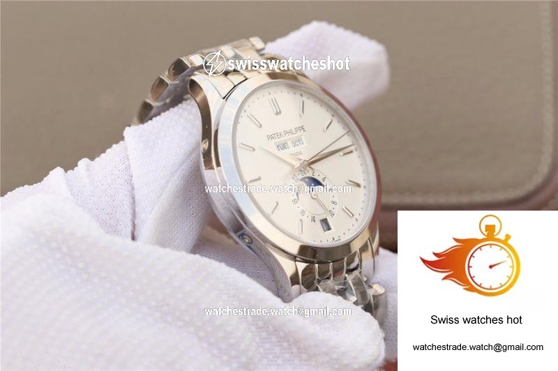 Patek Philippe Complications Annual Calendar 5396G KM Factory Steel Strap White Dial 5