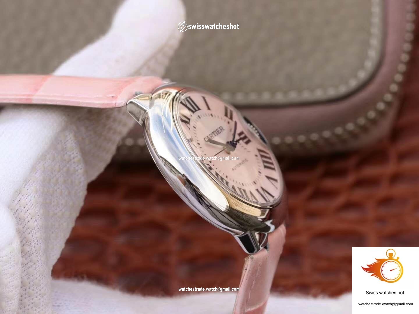 Ballon Bleu De Cartier Ladies 33MM WSBB0002 V6 Factory Pink Dial 5