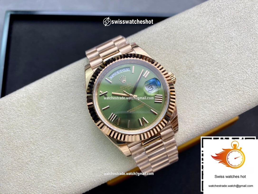 Rolex Day Date 228235 40mm EW Factory Green Dial 5