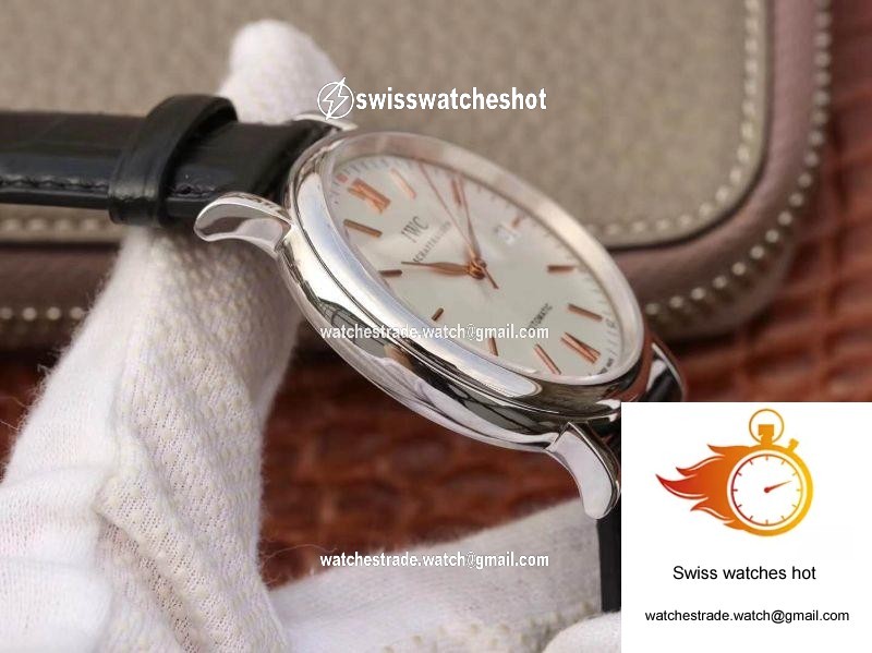 IWC Portofino Automatic IW356501 MKS Factory Black Leather Strap White Dial 5