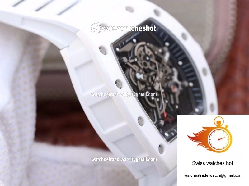 Richard Mille RM055 White Ceramic Skeleton Dial KV Factory V2 5