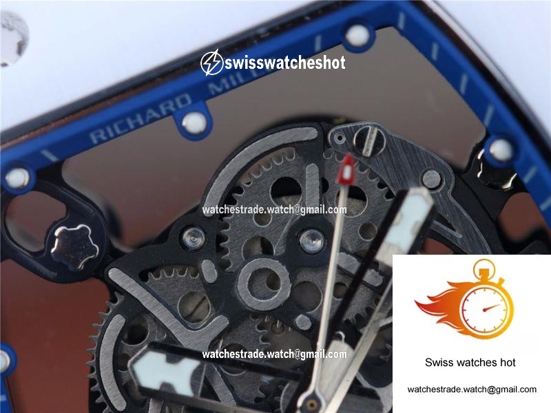 Richard Mille RM055 KV Factory White Ceramic Blue Hollow Dial 5