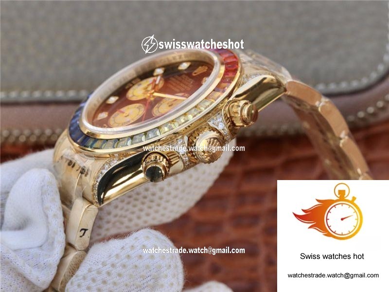 Rolex Daytona Rainbow Cosmograph 116598RBOW BL Factory 7750 movement 5