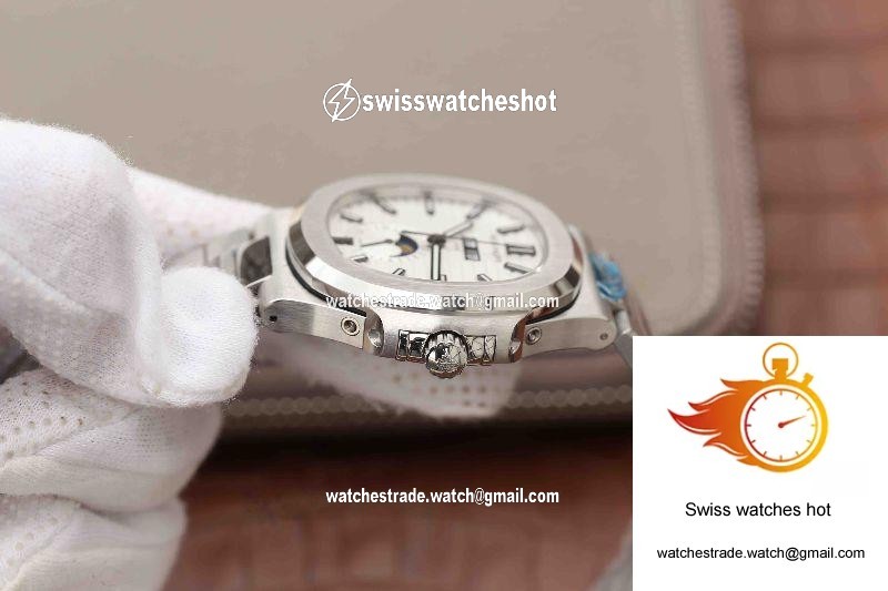 Patek Philippe Nautilus Annual Calendar Moonphase 5726/1A-010 KM Factory White Dial 5