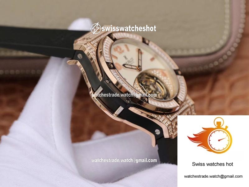 Hublot Classic Fusion Rose Gold Tourbillon White Enamel Dial 5