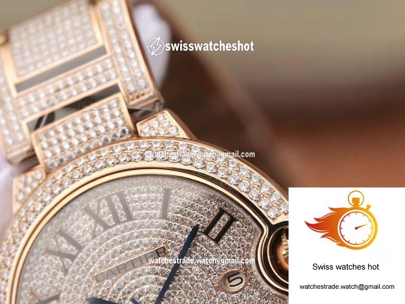 Ballon Bleu De Cartier W69006Z2 42mm TW Factory Rose Gold Diamonds Dial 5