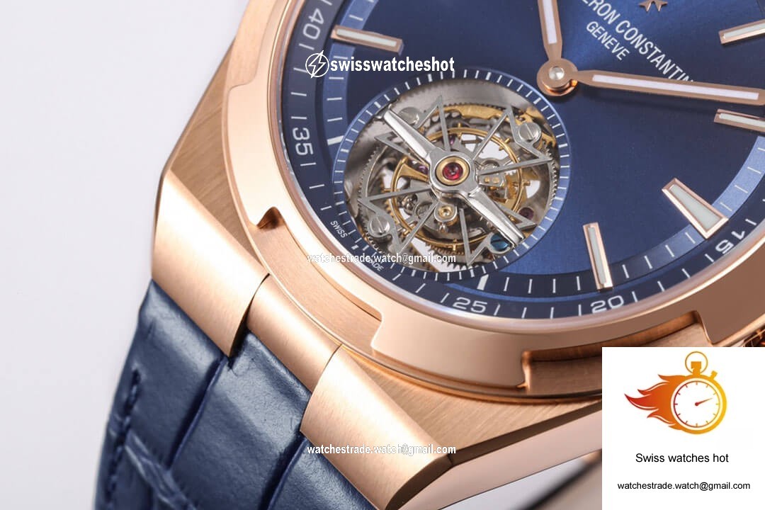 Vacheron Constantin Overseas Tourbillon 6000V/110R-B733 BBR Factory Blue Leather Strap 5