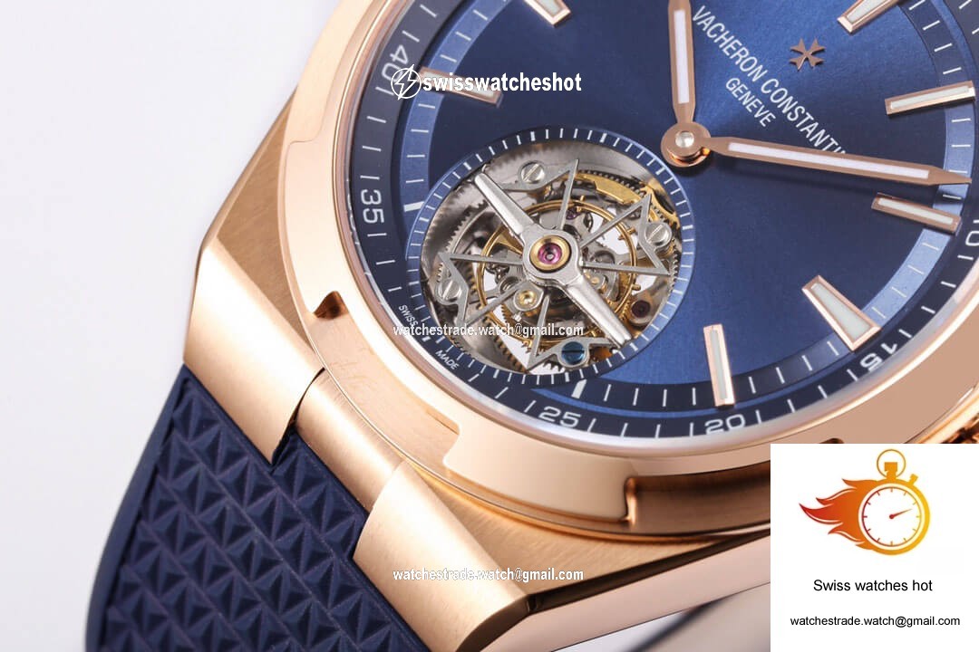 Vacheron Constantin Overseas Tourbillon 6000V/110R-B733 BBR Factory Blue Rubber Strap 5