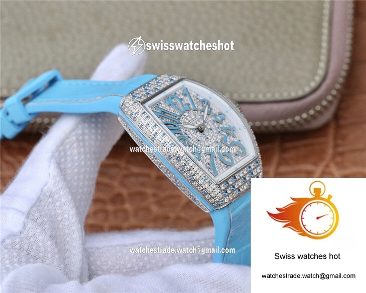 Franck Muller Ladies Collection V 32 SC AT FO D CD BL ABF Factory Diamond-set Bezel 5