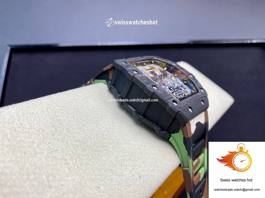Richard Mille RM-011 KV Factory V2 Carbon Fiber Camo Rubber Strap 5