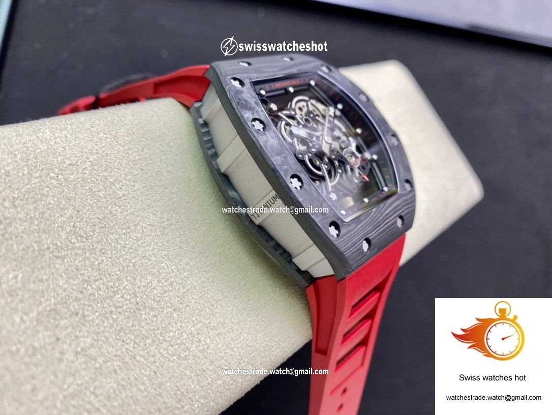 Richard Mille RM055 KV Factory V2 Carbon Fiber Red Strap 5